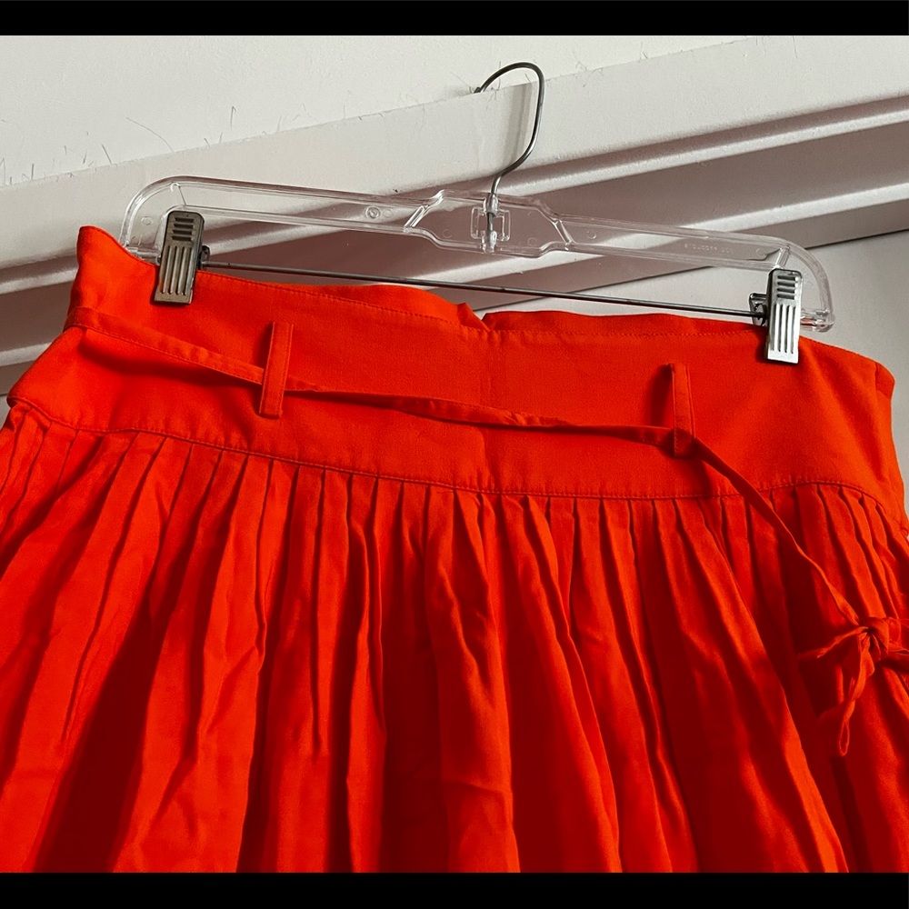 & Other Stories NWT Orange Pleated Midi Skirt